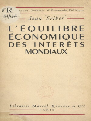 cover image of L'équilibre économique des intérêts mondiaux